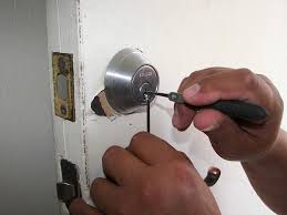 image of a deadbolt lock being installed