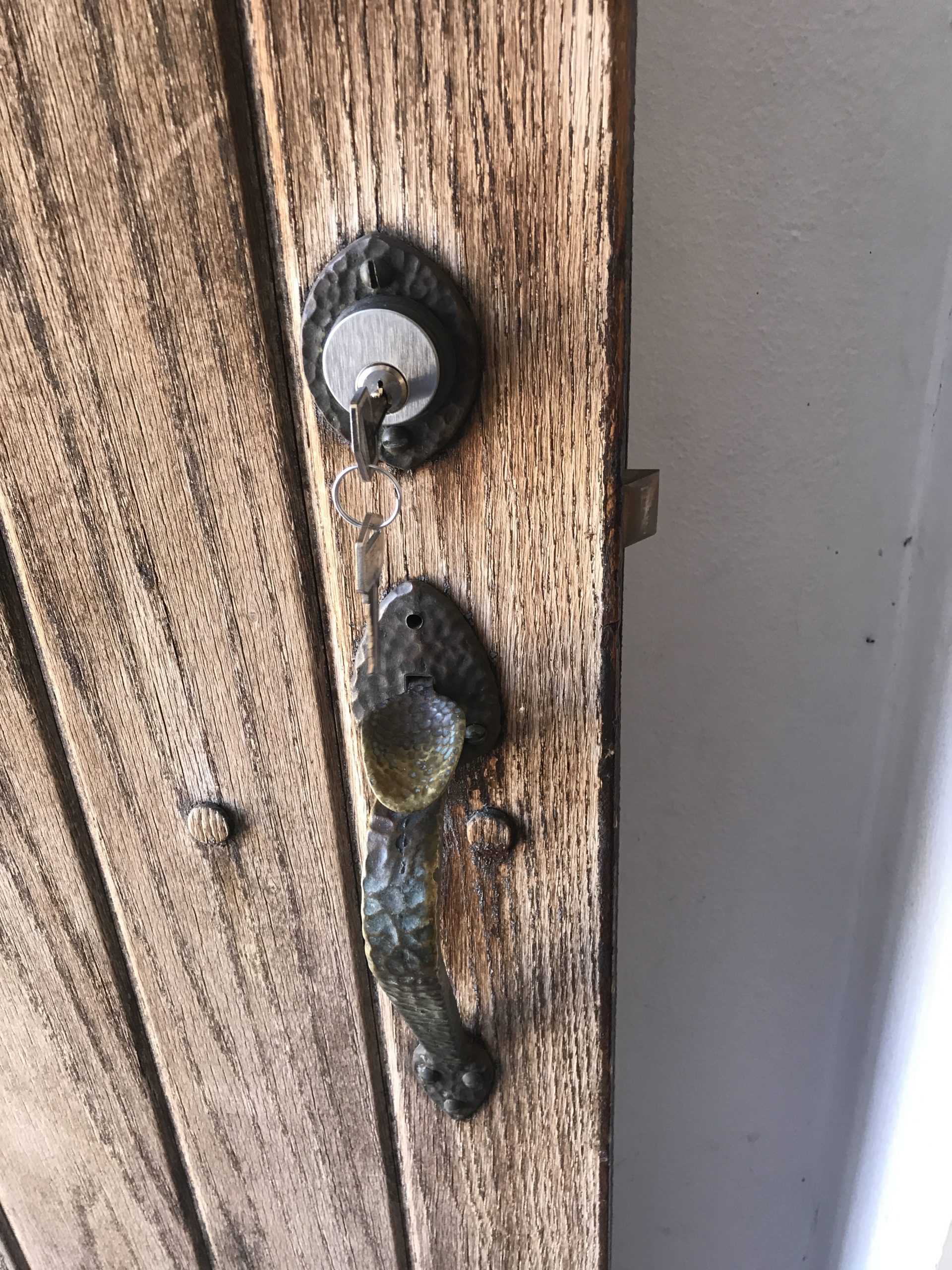 image of a 100 year old door set to be restored